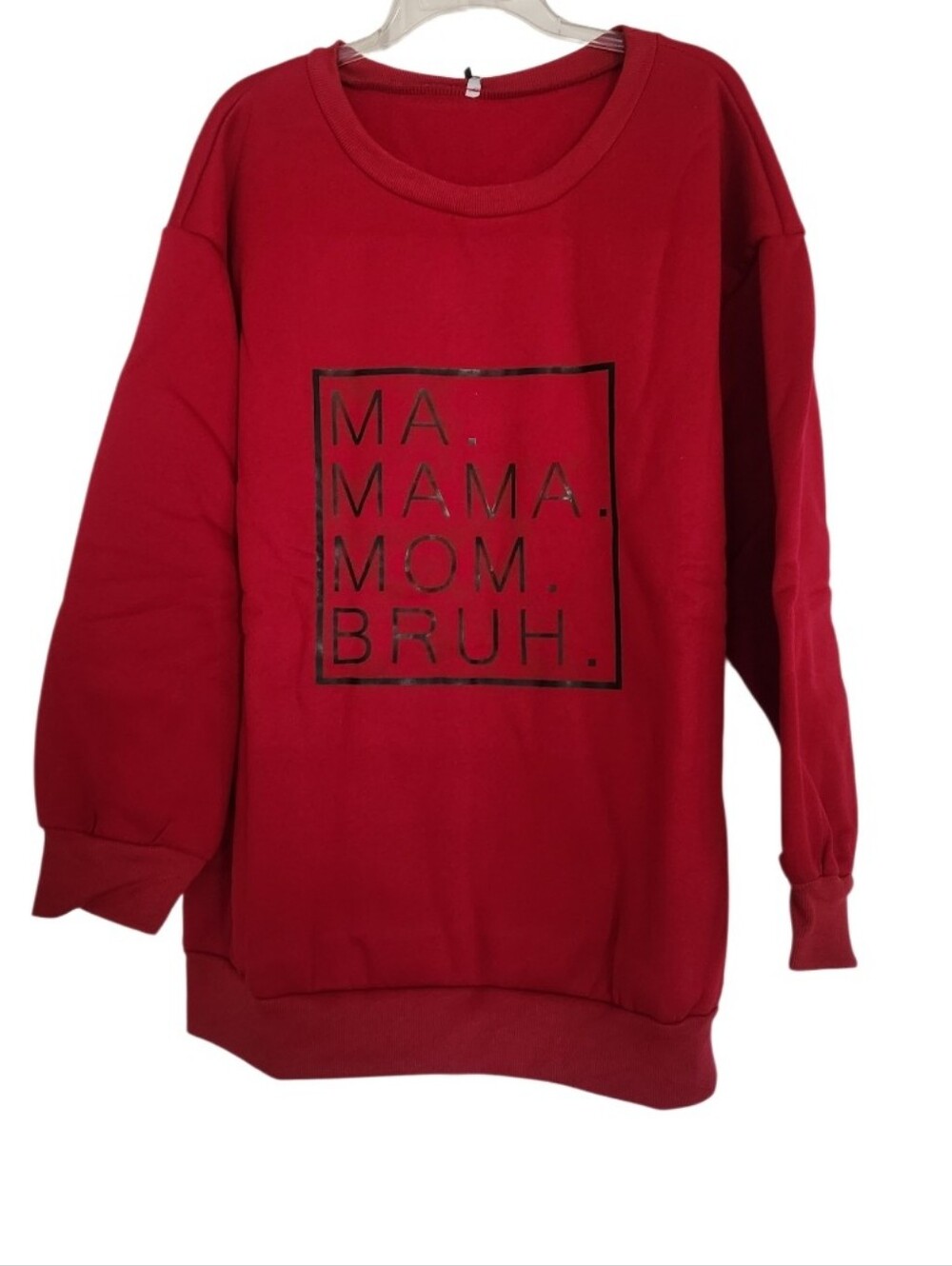 Red Graphic Sweatshirt - "MA. MAMA. MOM. BRUH." Sz XXL